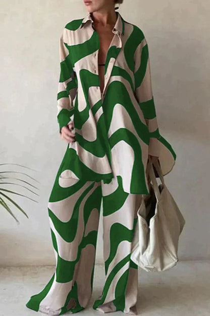 Anika – kombinezon z wzorem i szerokimi spodniami