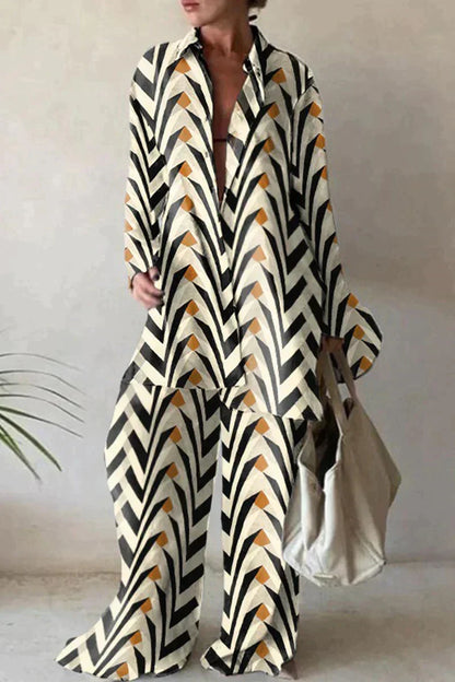 Anika – kombinezon z wzorem i szerokimi spodniami