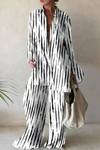 Anika – kombinezon z wzorem i szerokimi spodniami