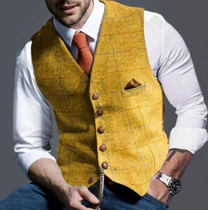 Jericho - Men's Waistcoat with Check Pattern
