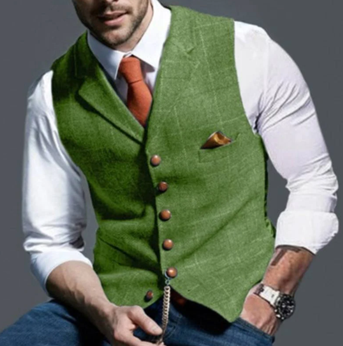 Jericho - Men's Waistcoat with Check Pattern