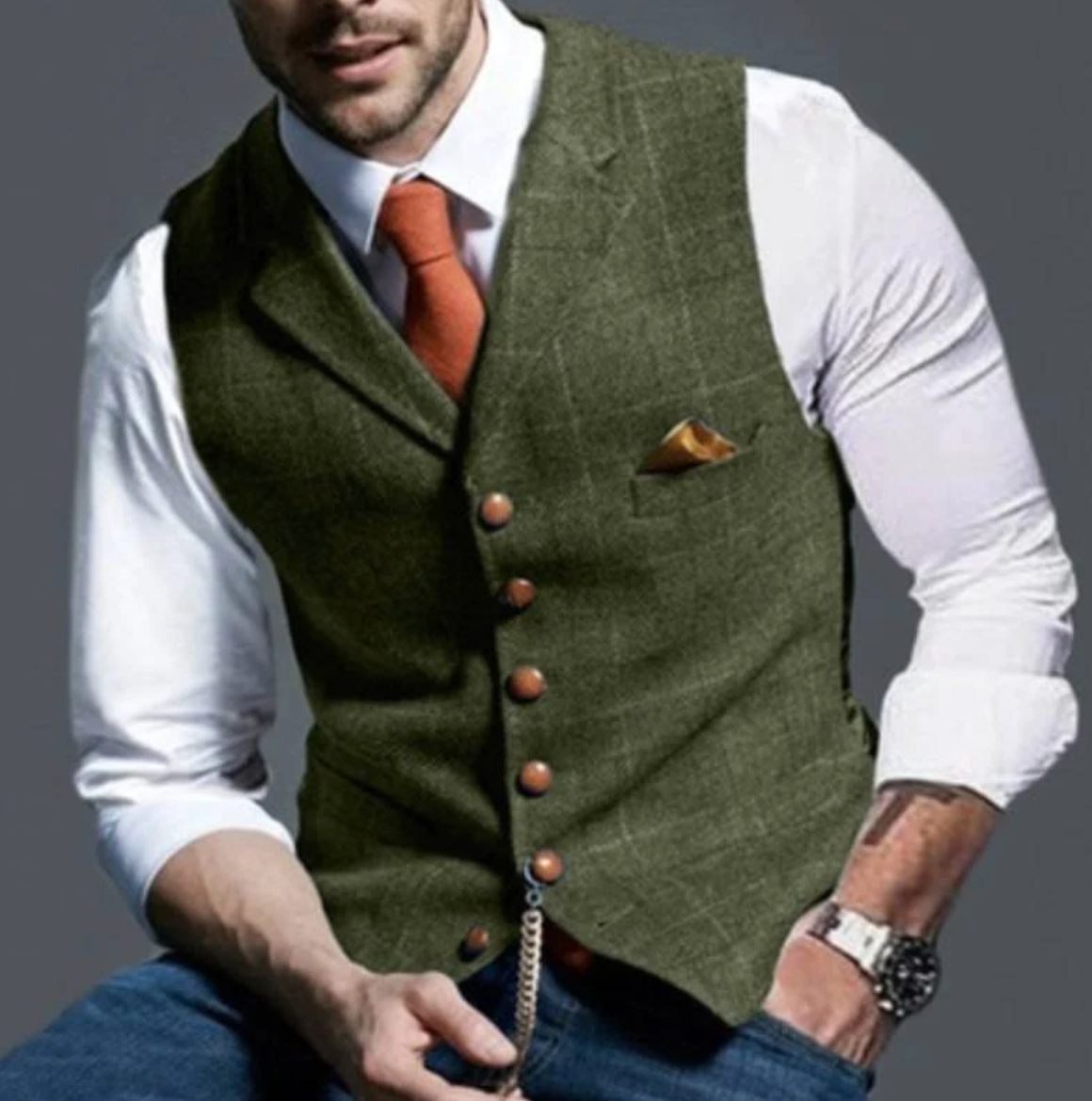 Jericho - Men's Waistcoat with Check Pattern