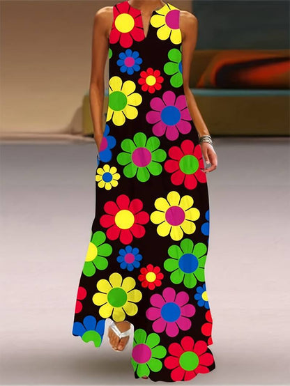 Grace - V-Neck Dress with Floral Design