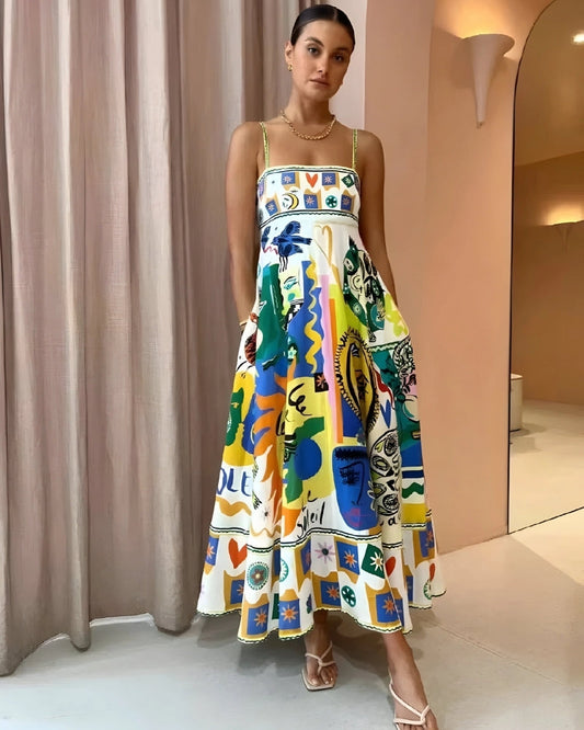 Chiara - Colorful Linen Summer Dress