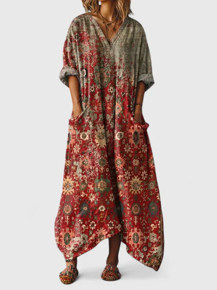 Althea – Bohemian Embroidered Dress with Flowing Cut