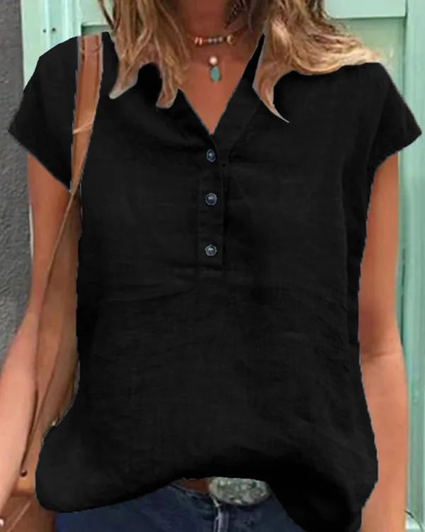 Natasha - Chemisier Soigneux et Confortable à Manches Courtes