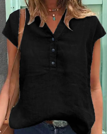 Natasha - Comfortable, Casual Blouse with Short Sleeves