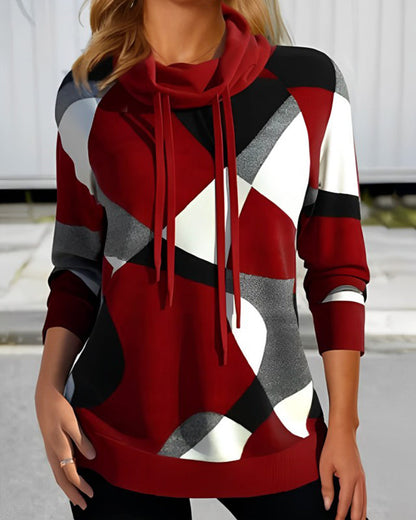 Gabrielle - Καθημερινό Hoodie Top με Σχεδιασμό με Χρωματικό Μπλοκ για Γυναίκες