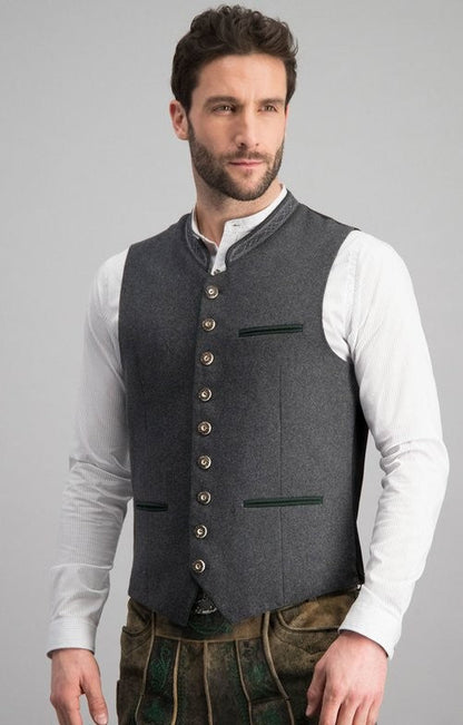 Olaf - Traditional Men's Vest Gray Classic Elegant