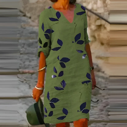 Amanda - Casual Summer Dress with Solid Print