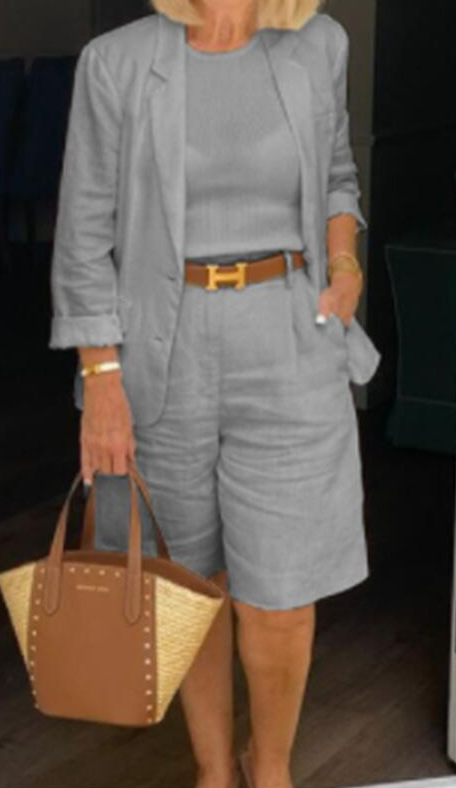 Caroline - Σετ λινό σε στυλ casual-chic