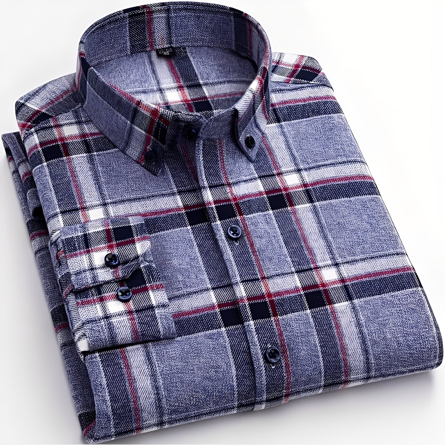 Nikolas - Chemise en coton à carreaux quotidienne pour hommes