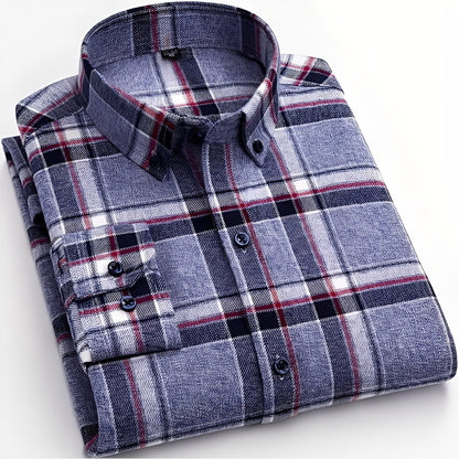 Nikolas - Chemise en coton à carreaux quotidienne pour hommes