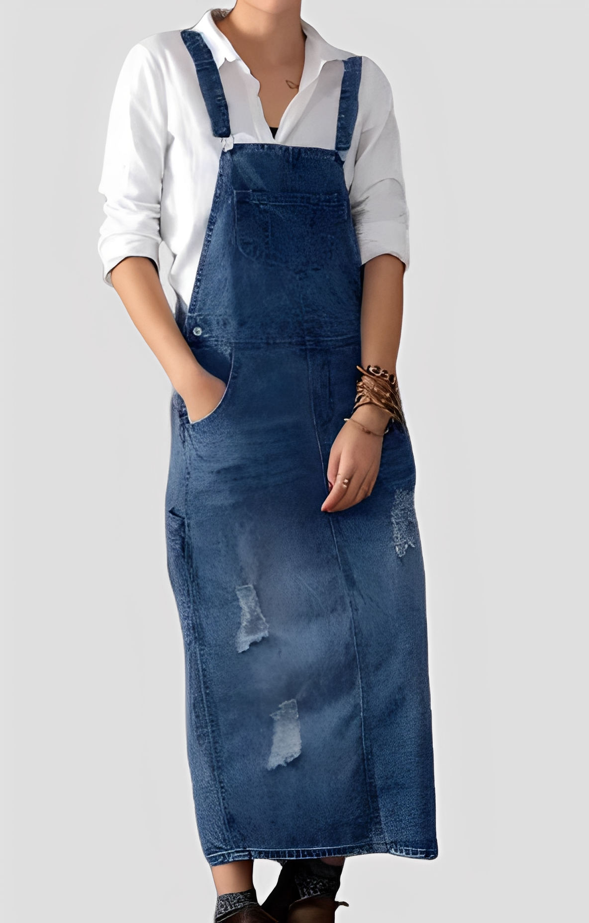Katya - Trendy women's denim overalls
