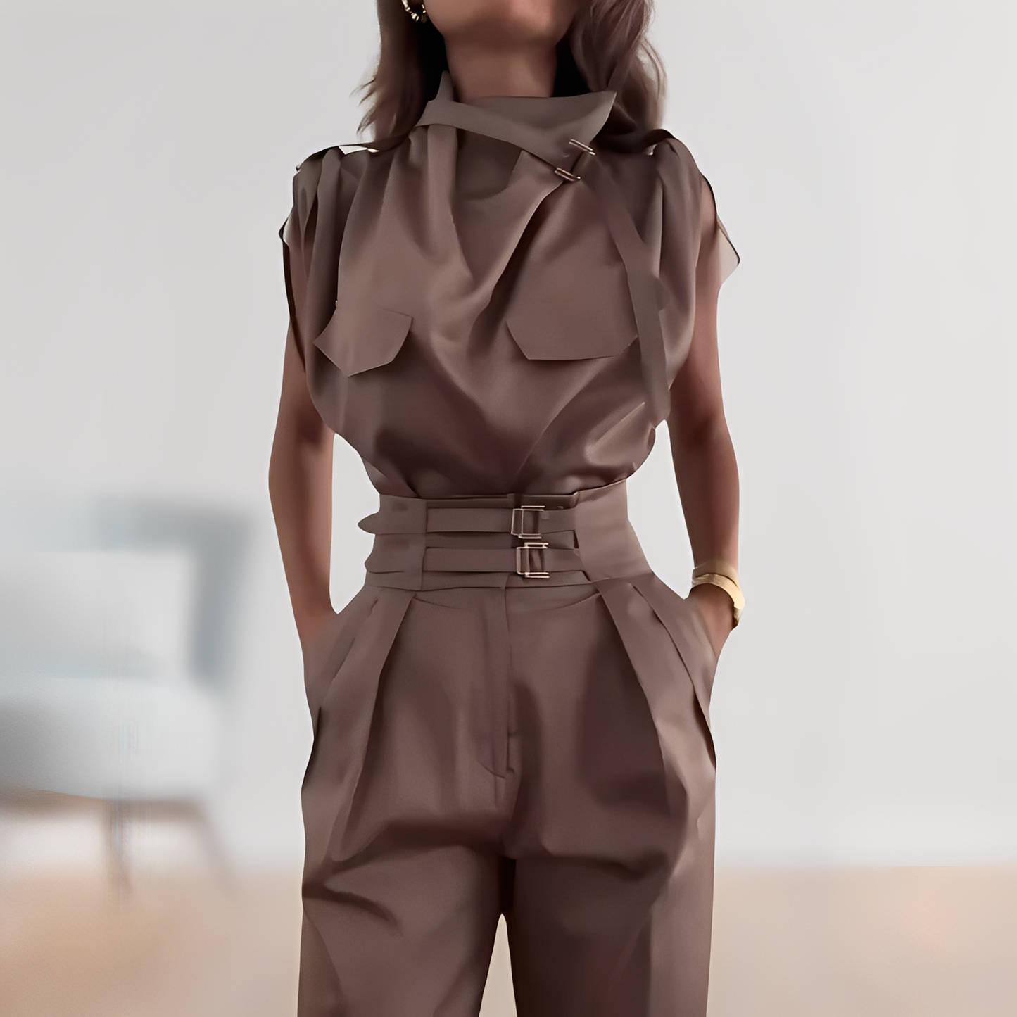 Leona – Στυλάτη αμάνικη ολόσωμη φόρμα