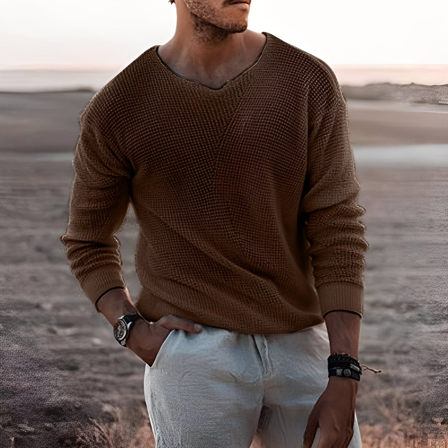 Carlton - Καθημερινός, ζεστός πλεκτός πουλόβερ για άνδρες