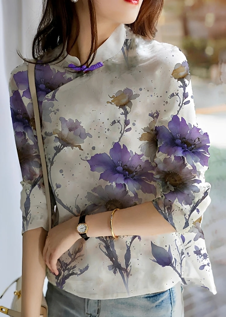 Margaret - Modern floral blouse for women