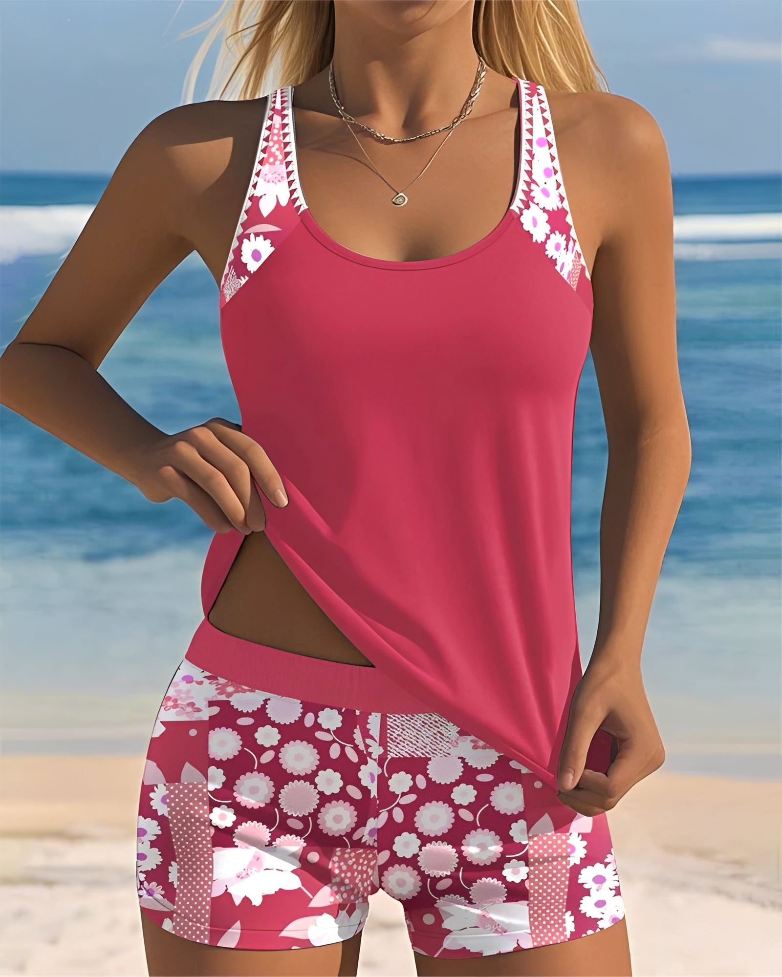 Annie - Chic Tankini Swimsuit Set with Print for Women