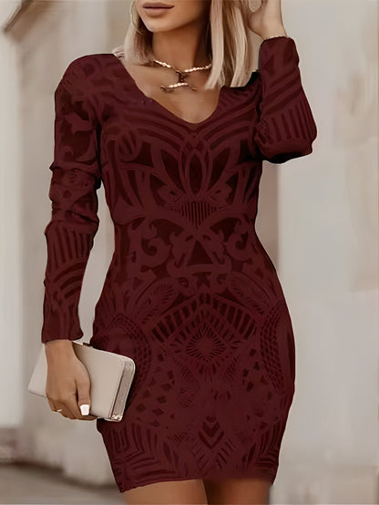 Felisha - Φιγουρμπετόντες, μακρυμάνικο μίνι φόρεμα για γυναίκες