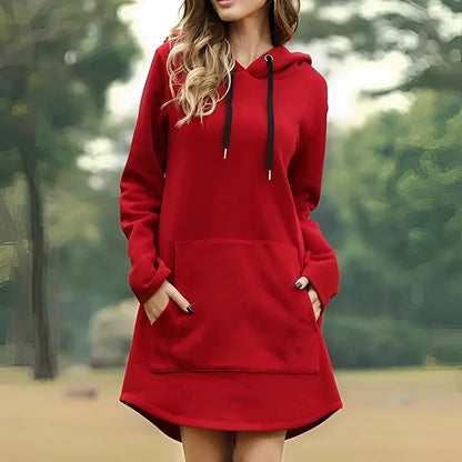 Lorraine - Everyday long dress with hood for women