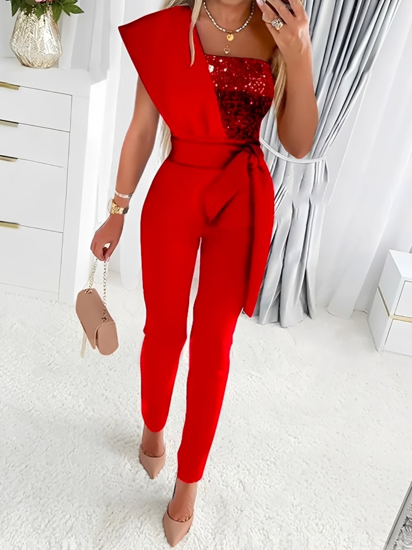Diana - Modern Glitter Jumpsuit for Women