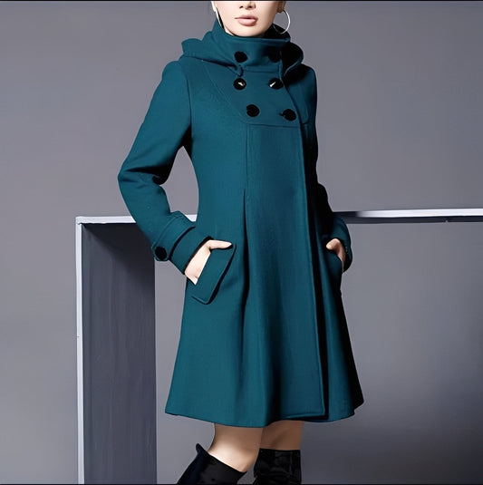 Maree - Relaxed hooded cloak with side pockets for women