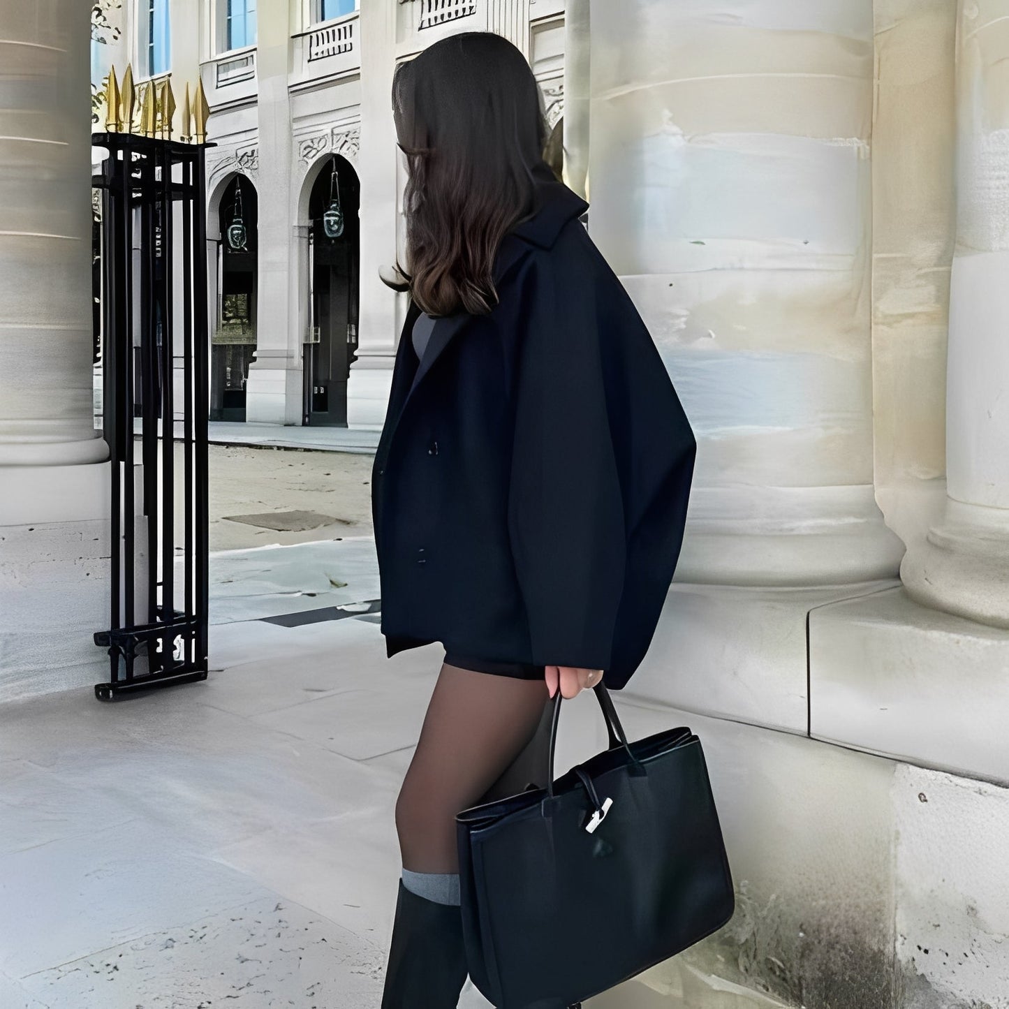 Rosalee - Elegant short wool coat for women