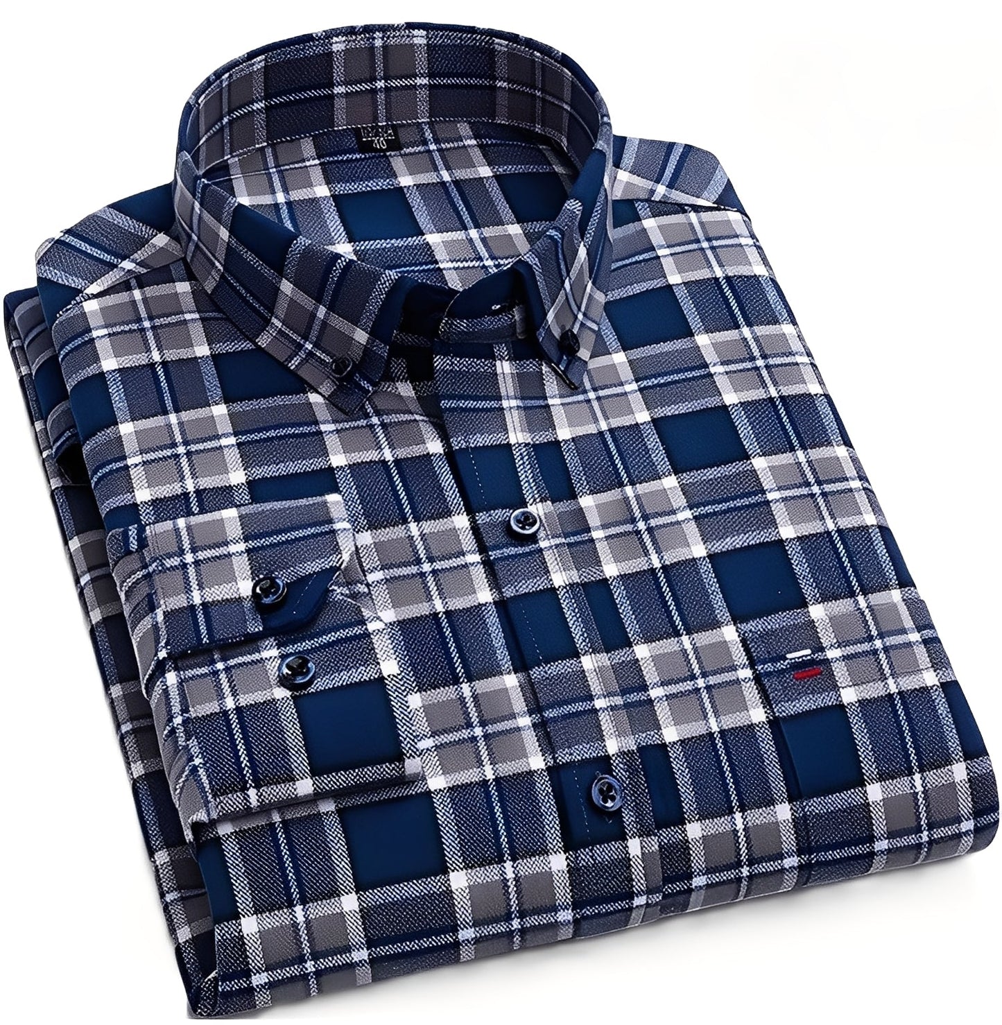 Nikolas - Chemise en coton à carreaux quotidienne pour hommes