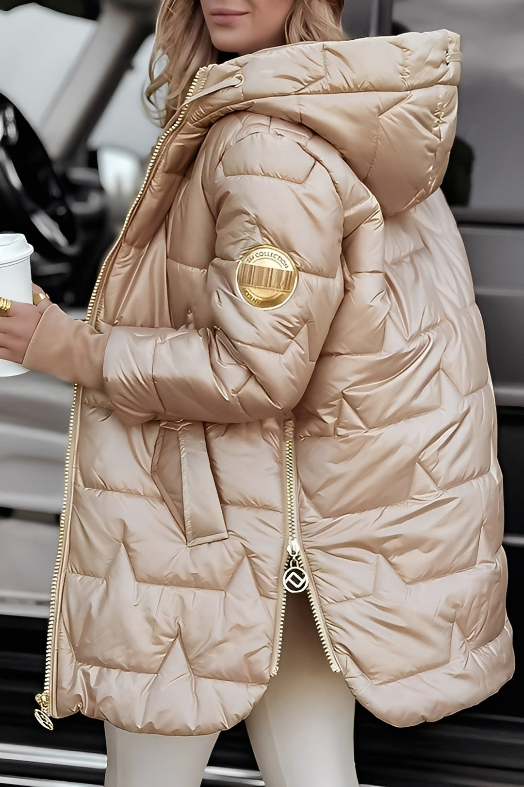 Georgina - Ελαφρύ πουπουλένιο παλτό με κουκούλα για γυναίκες