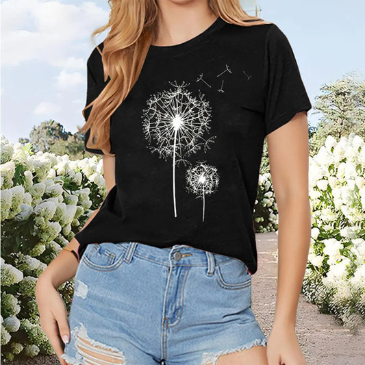 Lilly – Καλοκαιρινό T-Shirt με Στρογγυλή Λαιμόκοψη