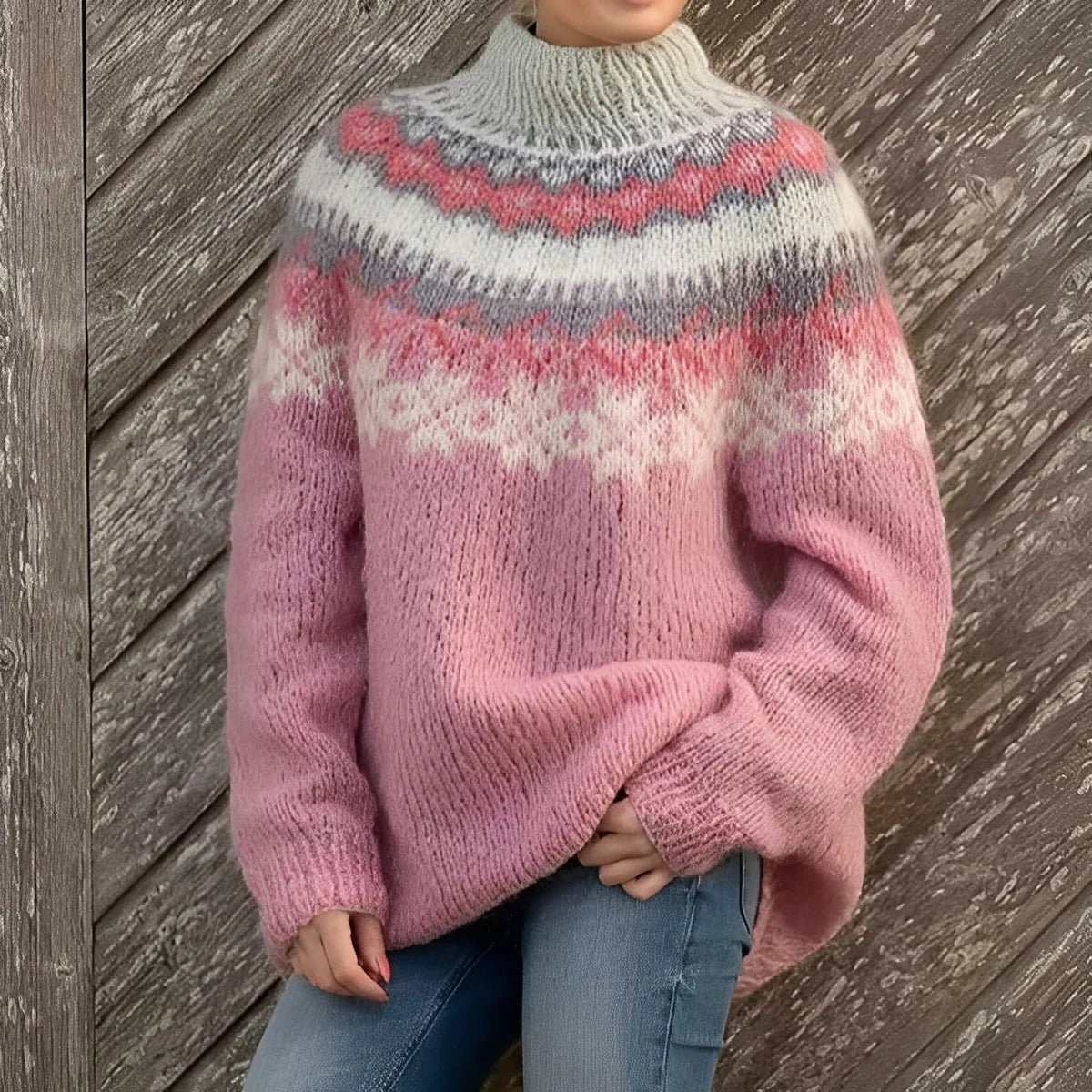 Arline - Jacquard-Pullover σε ελληνικό στυλ για γυναίκες