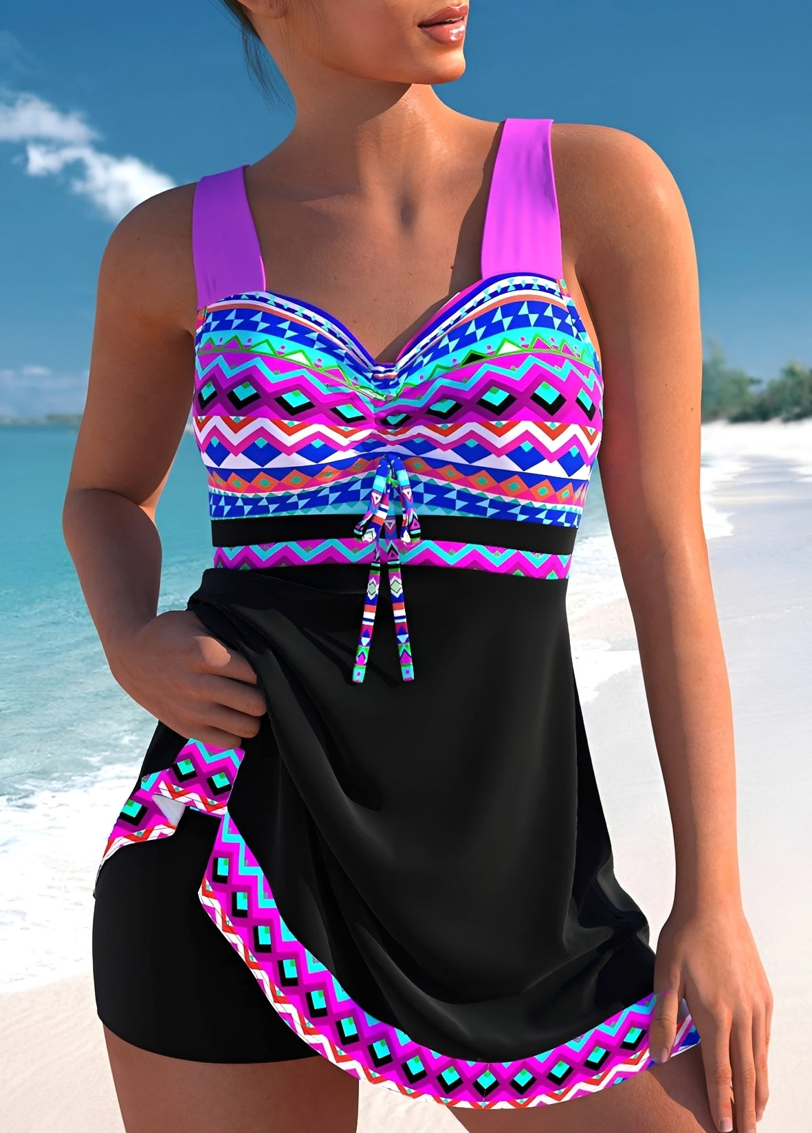 Margaret - Quick-drying swimsuit with split skirt for women