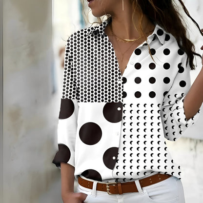Thea - Stylish Long Sleeve Blouse with Collar for Women
