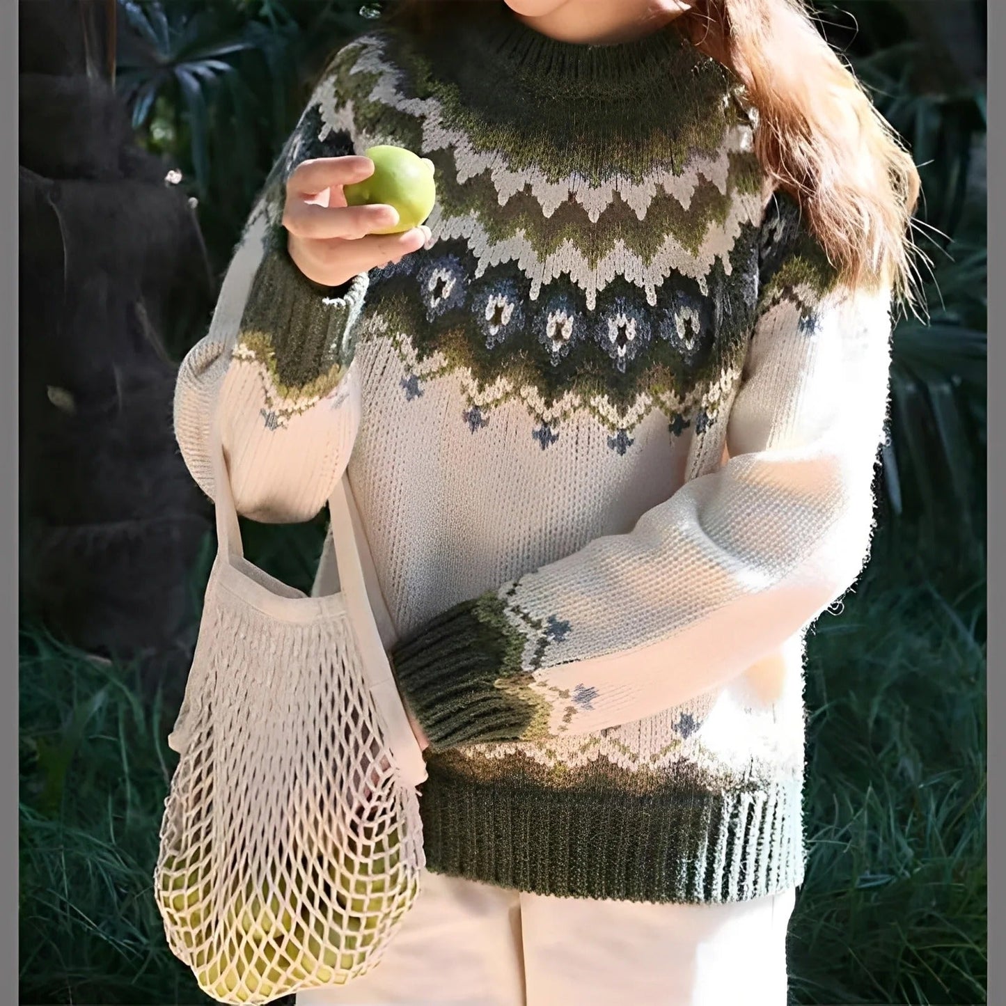 Arline - Jacquard-Pullover σε ελληνικό στυλ για γυναίκες