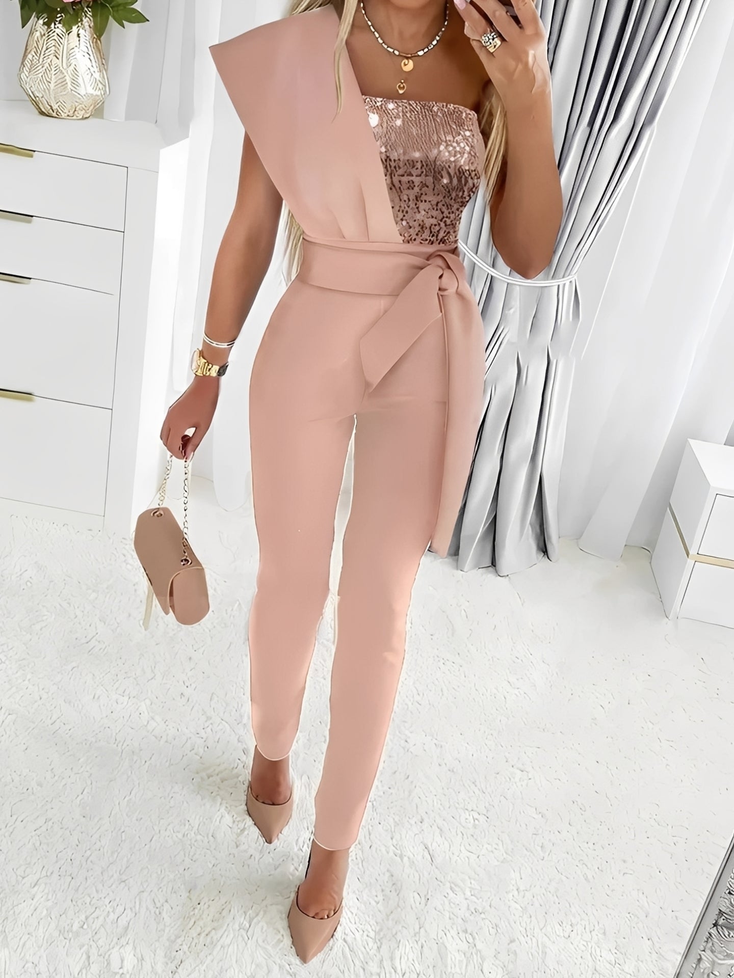 Diana - Modern Glitter Jumpsuit for Women