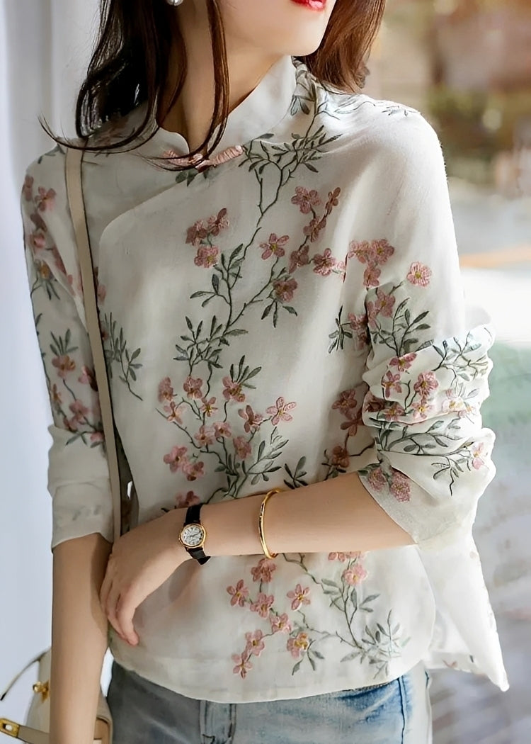Margaret - Modern floral blouse for women