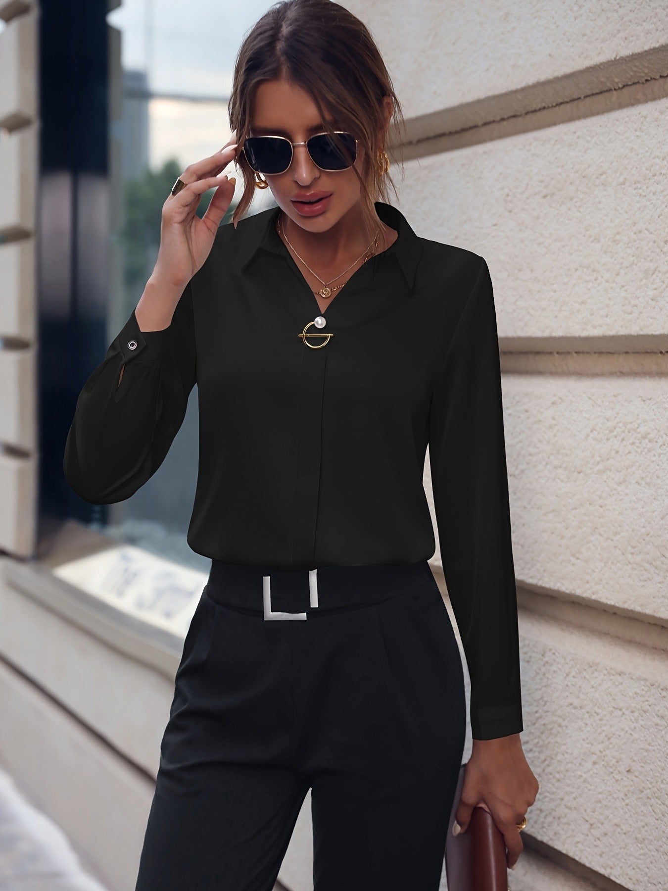 Claire – Elegant Solid Blouse
