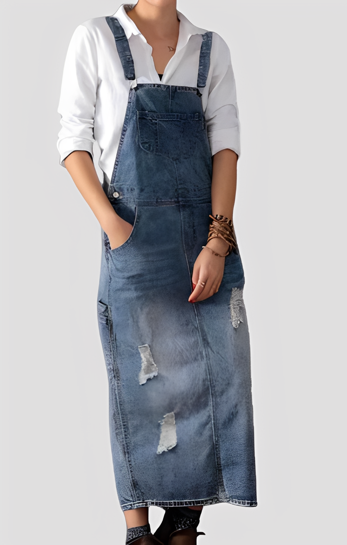 Katya - Trendy women's denim overalls