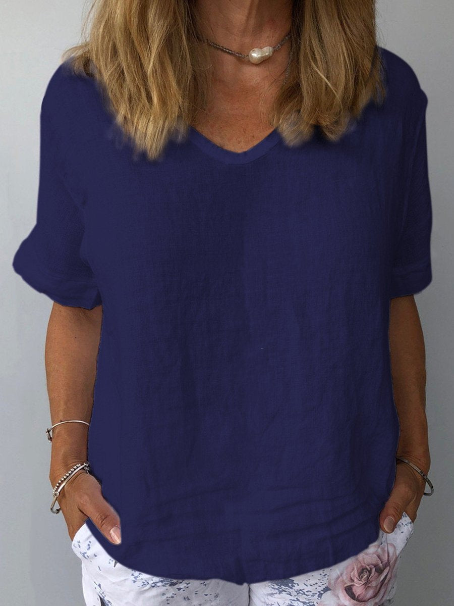 Elin – Casual Cotton and Linen Top