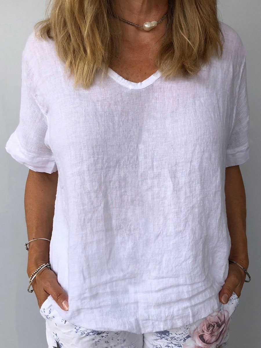 Elin – Casual Cotton and Linen Top