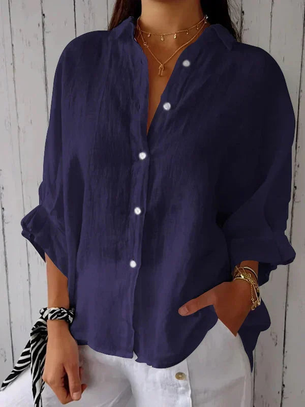 Madison - Elegant timeless blouse with buttonhole
