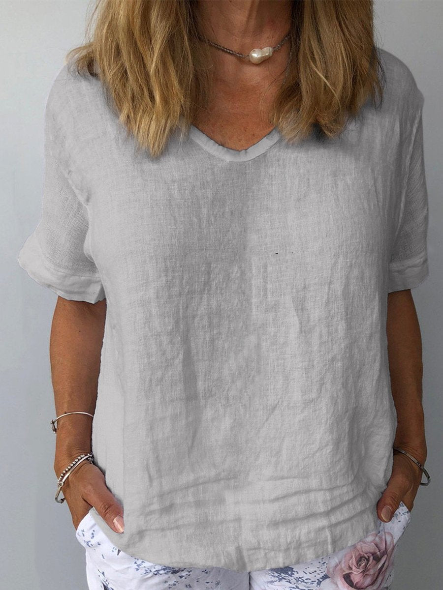 Elin – Casual Cotton and Linen Top