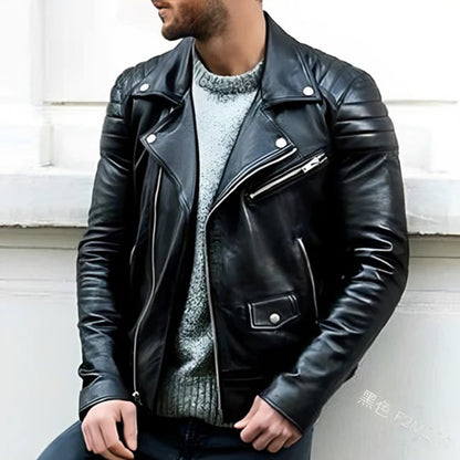 Lucas - Men's Leather Biker Jacket Stylish