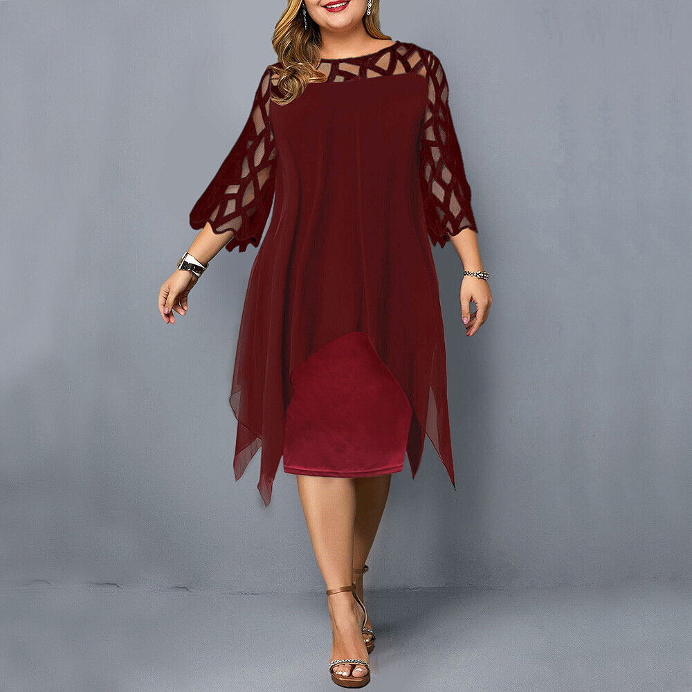 Savanna - Chiffon dress in plus size for women