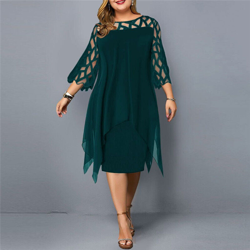 Savanna - Chiffon dress in plus size for women
