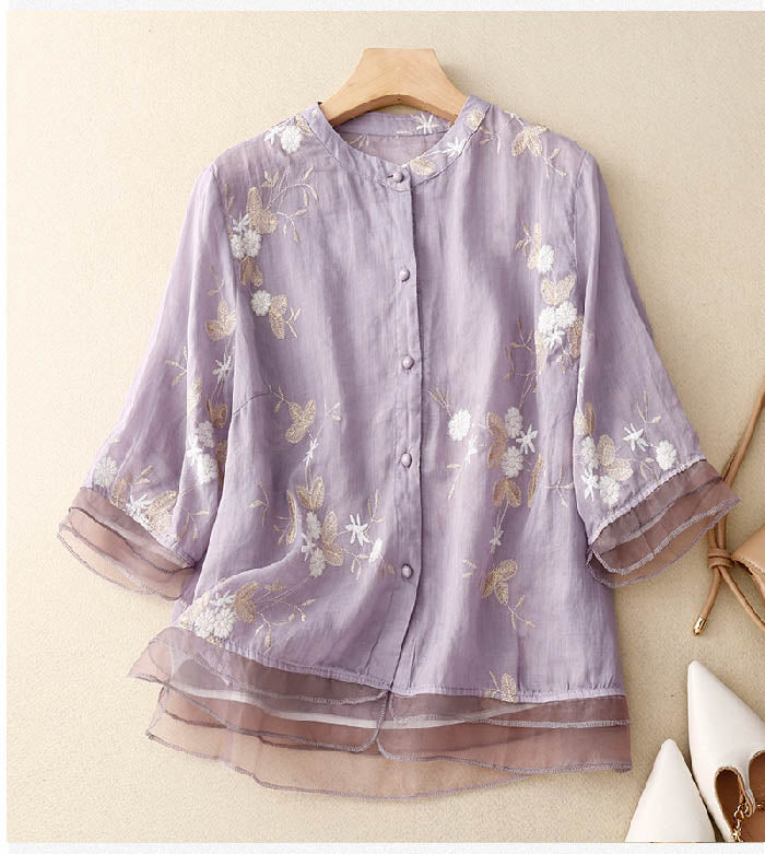 Elaine - Embroidered and Versatile Blouse